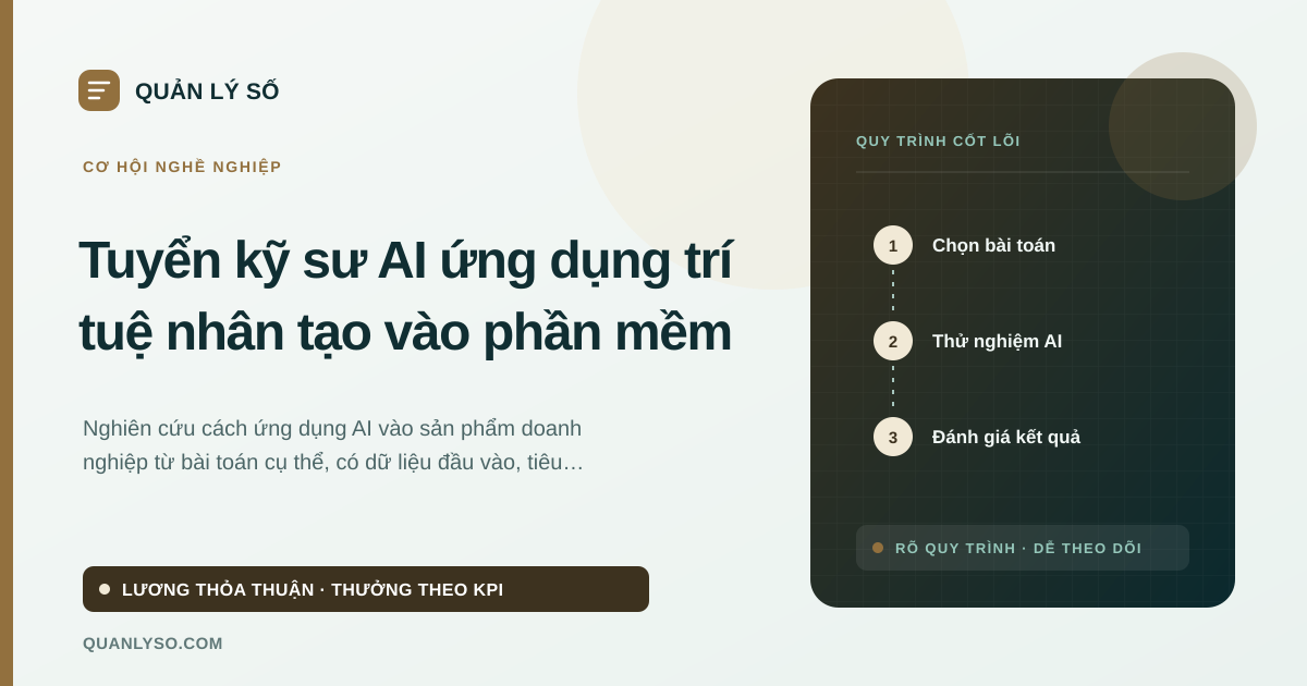 Cơ hội nghề nghiệp kỹ sư AI tại Quản Lý Số
