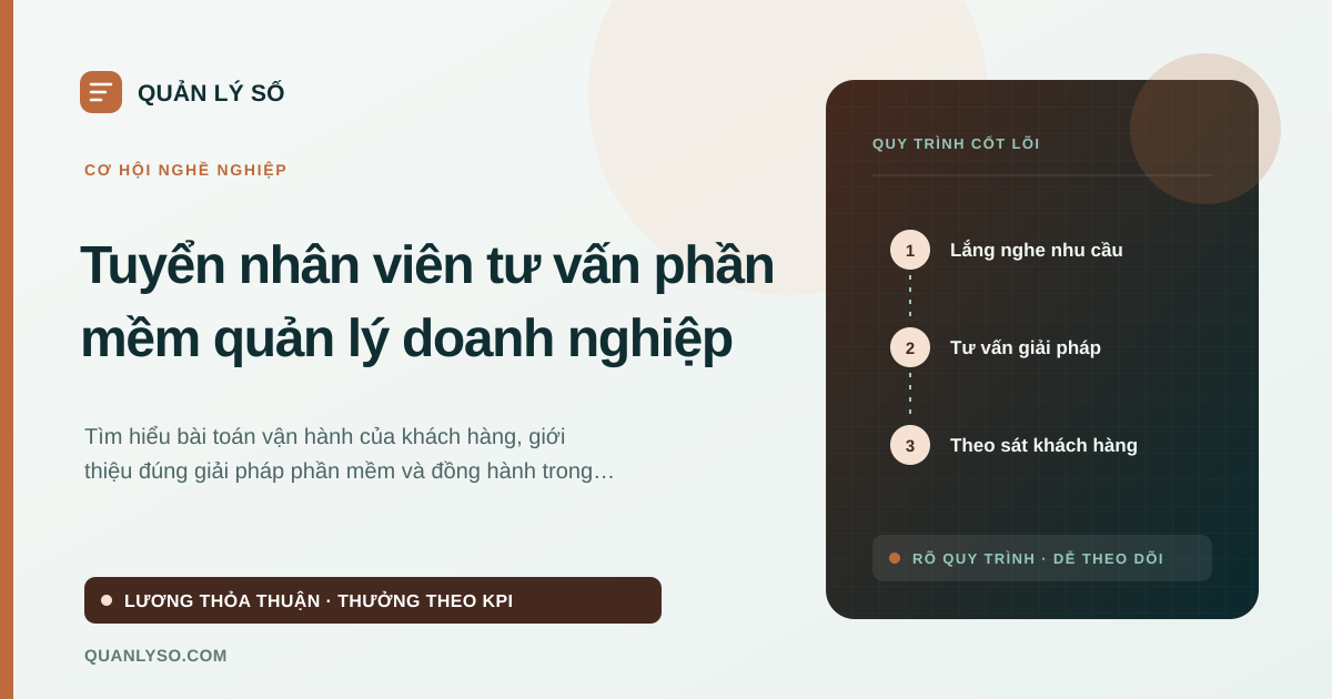 Cơ hội nghề nghiệp tư vấn giải pháp phần mềm tại Quản Lý Số