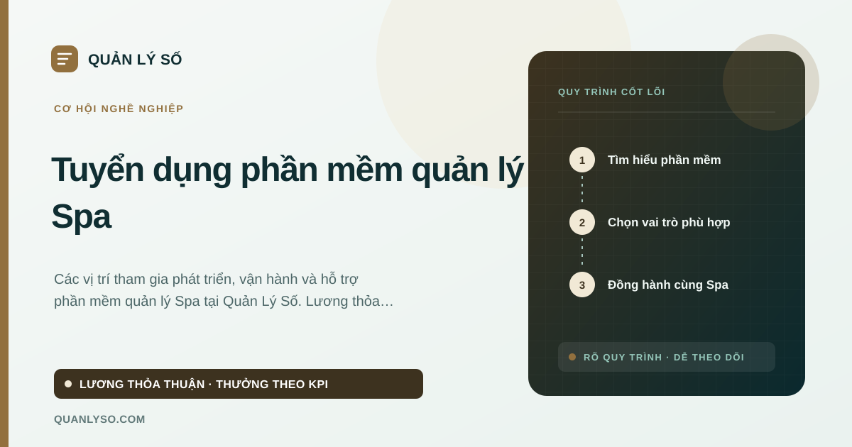 Các vị trí tuyển dụng cho phần mềm quản lý Spa tại Quản Lý Số